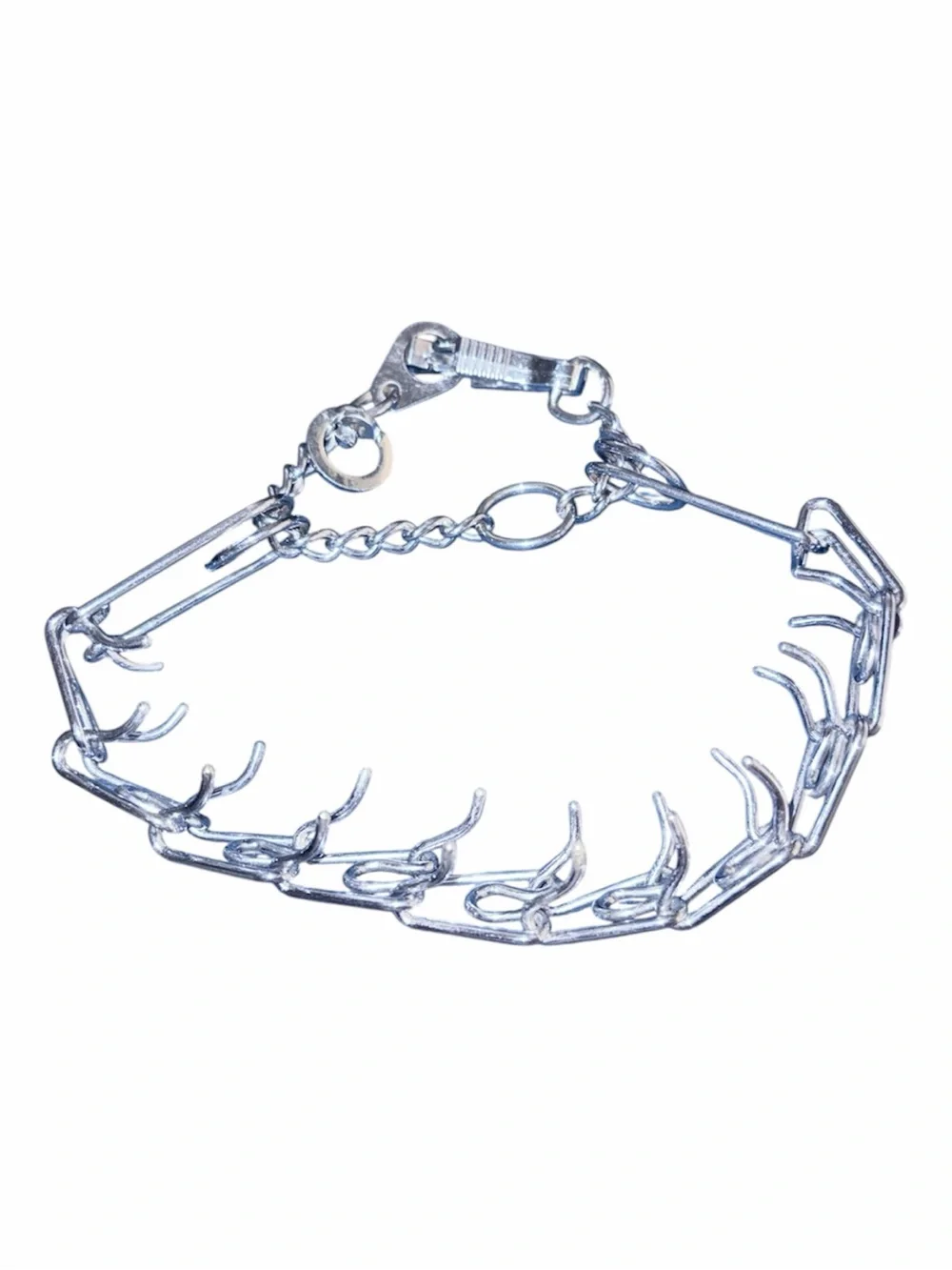 Silver Prong Dog Collar - 1” Prongs, 12” Length